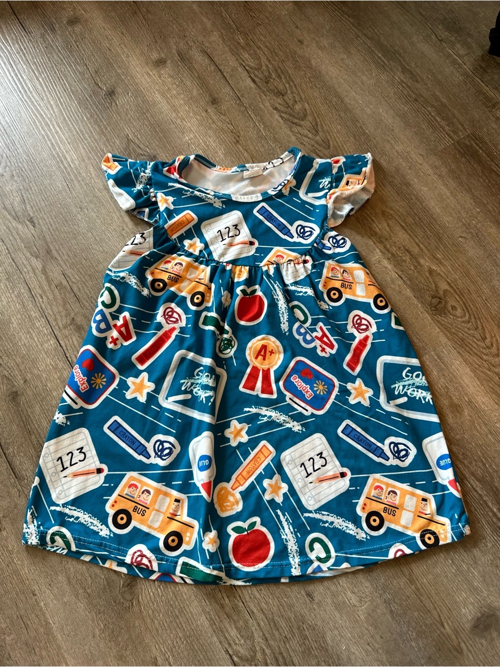 Girls Back to school 1st day of school Blue School-Themed Dress